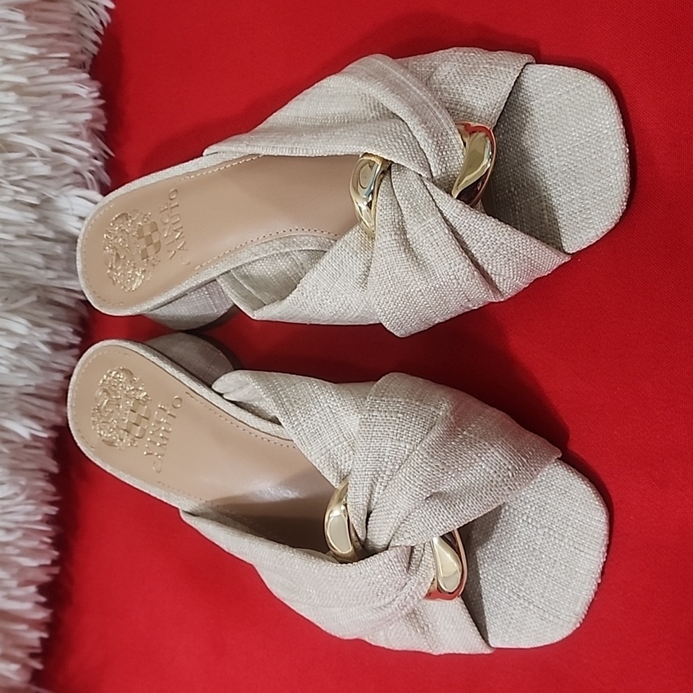 Vince Camuto Liane Tan Mules with Knotted Detail - Picture 3 of 10
